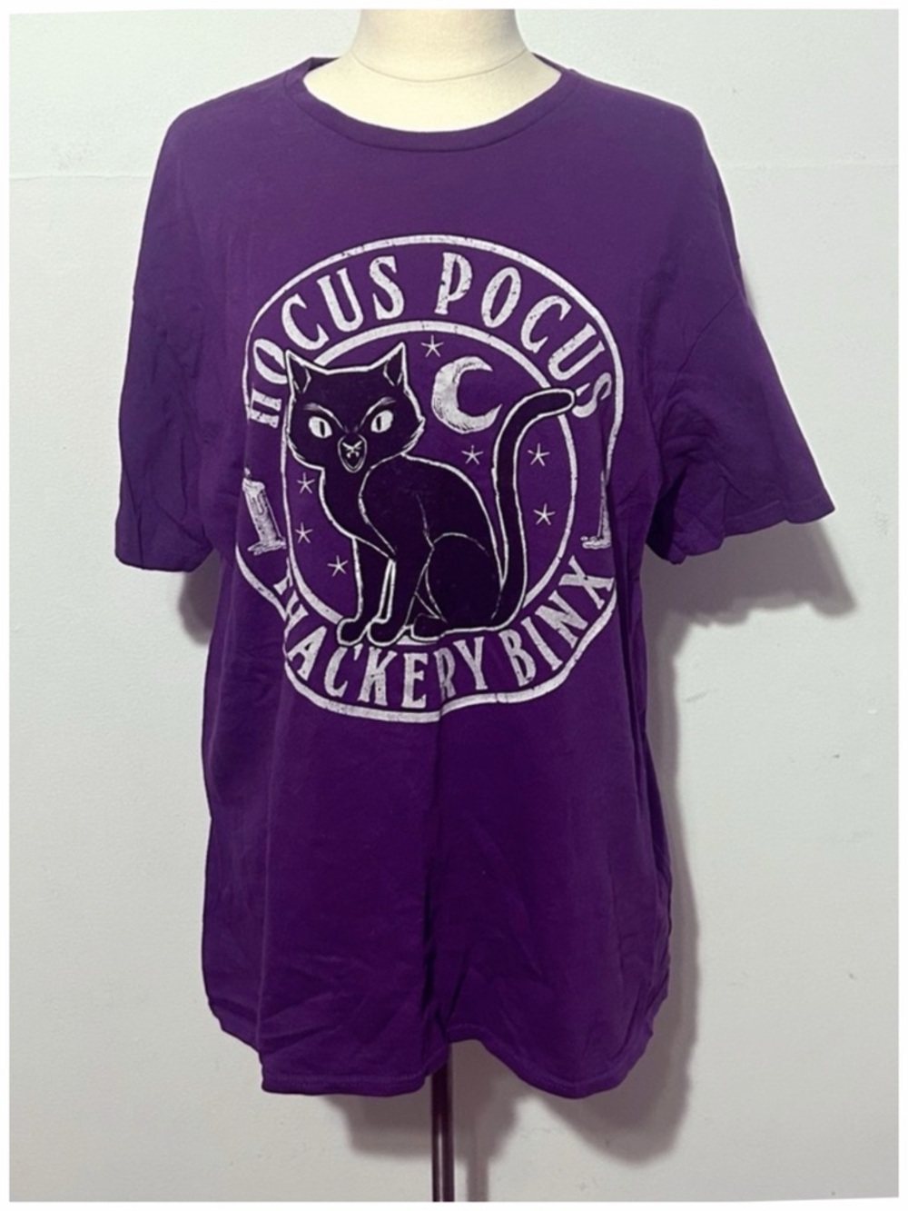 Hocus Pocus Thackery Binx Black Cat Graphic Tee - Purple